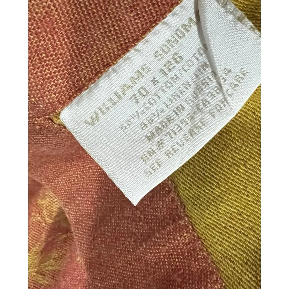 Williams Sonoma Tablecloth Grape Jacquard RARE Linen Cotton Rust Red Gold 70x126